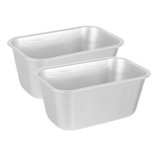 OUNONA Non-stick Cake Bread Molds Aluminum Alloy Toast Box for Rectangle Cakes Brownies Quiche Oven Safe