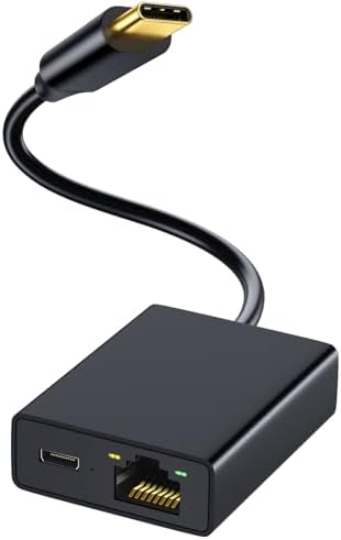 ELECTOP Ethernet Adapter for Chromecast with Google TV, USB Type C to RJ45 Ethernet Network Adapter Compatible with Google TV Chromecast HD/4K and More Streaming TV Sticks(Adhesive Tape Included)