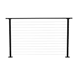 CityPost Complete Cable Railing Kit 6ft - DIY Deck Railing System with Pre-Drilled Metal Posts, Marine Grade Stainless Steel Wire, Tools & Hardware - Black 42