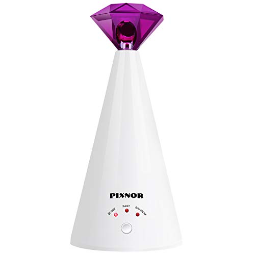 PIXNOR Cat Toy Pet Laser Pointer for Cats Automatic Rotating Catch Training, Adjustable 3 Speeds, Automatic Rest Period, Pretty Diamond Shape, Battery Powered - Thumbnail 5