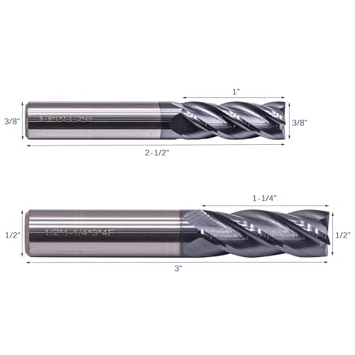 Image of BestParts High Performance 6Pcs Solid Carbide End Mills Set 1 /8 inch, 3 /16 inch, 1 /4 inch, 5 /16 inch, 3 /8 inch, 1 /2 inch - AlTiN Coated, 4 Flute, 30 Degree Helix, End Mill Bit Set, CNC Router Bit