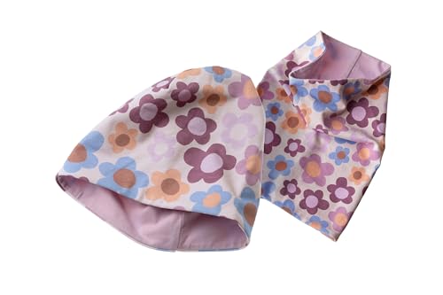 Jacobs - Die Babymoden-Manufaktur Baby Kinder Beanie Wendebeanie & Schlauchschal Blumen im Set