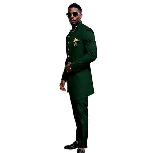 Men Suit Slim Fit 2 Piece Solid Single Breasted Brooch Business Suits Blazer Wedding African Clothes for Men4
