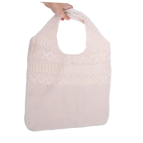 Bolsa de punto de tejer flexible estilo casual con asas anchas 2