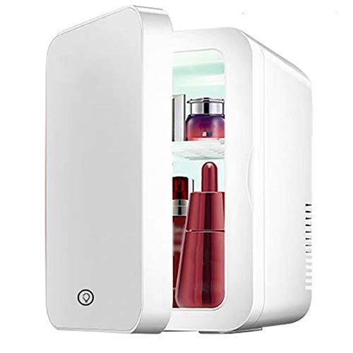 Mini-Kühlschrank Mit Abnehmbaren Regalen Und Touchscreen-Spiegel Mit Licht, Kleinem Schlafzimmerkühler & Lagerung Für Kosmetika, Makeup &