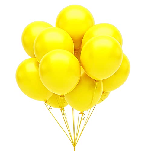 Delightbox 12" Standard Yellow Latex Balloons, 100 Count #TOP4