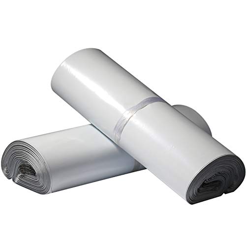 Sacs d'expédition en Plastique Auto-adhésifs, Sac de courrier 100 pièces Blanc 12x21cm 17x30cm 21x35cm 28x42cm(17x30cm)