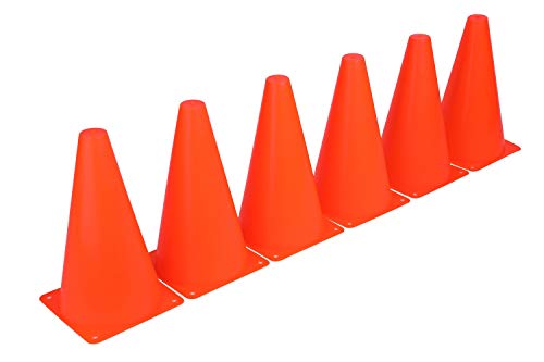 9 Inch Plastic Training Traffic Cones, Sport Cones, Agility Field Marker Cones For Soccer Basketball Football Drills Training, Outdoor Activity Or Events - Set Of 10, Orange #TOP5
