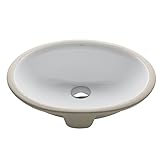 Kraus KCU-211 Ceramic undermount Oval Bathroom Sink, 17.91 x 14.76 x 7.5 inches, White
