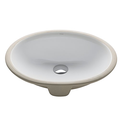 Kraus Kcu-211 Ceramic Undermount Oval Bathroom Sink, 17.91 X 14.76 X 7.5 Inches, White #TOP9