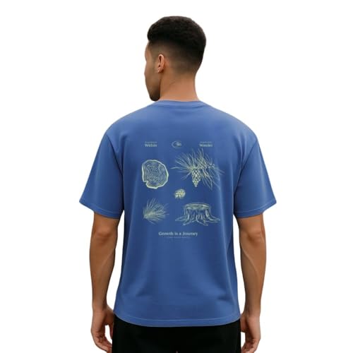 Image of Nobero Men's Oversized Graphic T-Shirt for Men | Soft Cotton | Drop Shoulder Relaxed Fit | Printed Casual Tshirt for Men