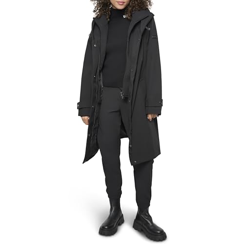 DKNY Women's Bib-Front Hooded Softshell2