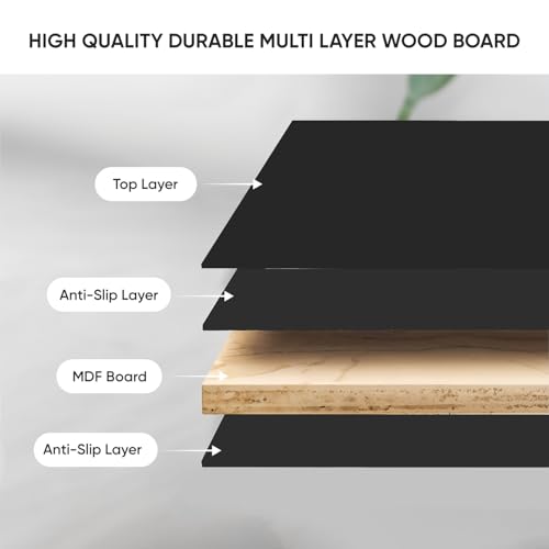 Image of YAJNAS Multipurpose Whiteboard & Laptop Table | Portable Study & Lap Desk for Bed with Laptop Support | Lap Bed Table with Height Adjustable, Ideal for Home & Office Presentation- 15 x 26, Black