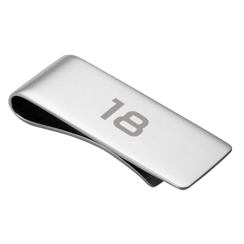Ashton and Finch 18th Birthday Money Clip - Gift for His Milestone Celebration, Silver, One Size, Money Clip