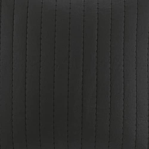 Image of INK+IVY 100% Cotton Single Euro Sham - European Square Decorative Pillow Cover, Hidden Zipper Closure (Pillow Insert NOT Included), Camila, Quilted Black 26 inchx26