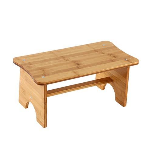 Happyyami Small Footstool for Toilet Wooden Sitting Stool Anti-Skid Stool for Squatting