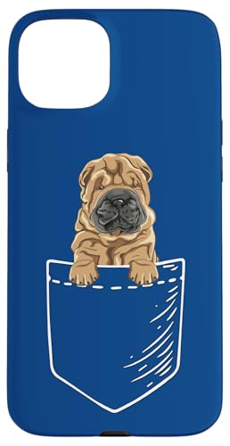 Funny Mens Womens Kids Cartoon Pocket Shar Pei Dog Lover �X�}�z�P�[�X iPhone 15 Plus �p