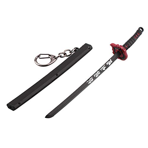 DIYOOHOMY Sword Mini Katana Keychains Anime Figure Tanjiro For Men Kimetsu No Yaiba Samurai Key Chain Cosplay Pendant, Kamado Tanjiro C 6.7in, M