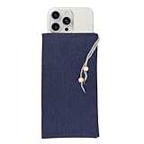 HAQuake EMF Cell Phone Sleeve fo Phone Pouch, High-Shield EMF Blocking Pouch, 100% Silver Fibers forDigital Security, Signal Blocking, Anti-EMP Radiation Bag for Privacy Protection. (Navy-Blue)