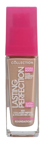 Collection Cosmetics Lasting Perfection Satin Foundation, Full Coverage, Hydra Boost, 8N Beige Neutral 27ml