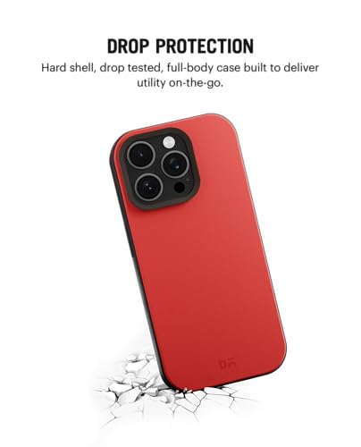 Image of DailyObjects Leatherite Case for iPhone 15 Pro Max Compatible with MagSafe Wireless Charging | Crimson-Grey Hybrid Magnetic Back Cover