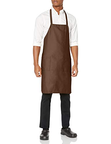 Uncommon Threads Unisex Bib Apron 3 Pockets, Brown, One Size #TOP18