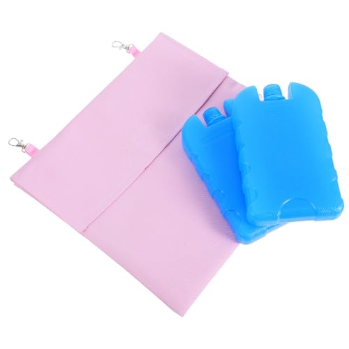 Toyvian Pack Cover: Rabbit Cooling Pouch with Cold Ice Pack Pet Cool Bag for Bunny Chinchilla Hamster Guinea Pig Summer Small Animal Cage Pink