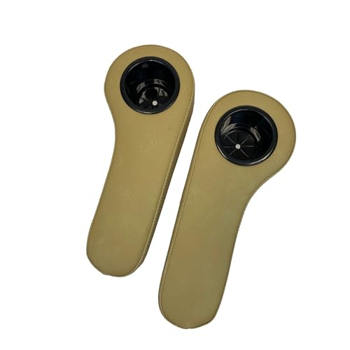 Universal Golf Cart Rear Seat Arm Rest Cushion with Cup Holder - Tan