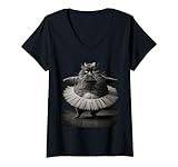 Photo Gallery donna chubby ballet kitty cat indossa un tutù. maglietta con collo a v Photo Gallery donna chubby ballet kitty cat indossa un tutù. maglietta con collo a v