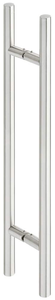 Tirador de barra H10570 acero inoxidable cepillado mate 600 x 400 mm | tirador de empuje recto | herraje 1 par para puertas de madera o correderas de cristal