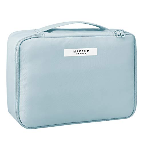 Pocmimut Makeup Bag Cosmetic Bag for Women Cosmetic Travel Makeup Bag Large Travel Toiletry Bag for Girls Make Up Bag Brush Bags Reusable Toiletry Bag(Blue)