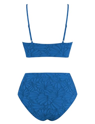 Image of ZAFUL Bikini Sets for Women String 2 Piece Swimsuits High Waisted Bathing Suit V Neck Cut Out Swimwear