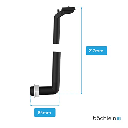 Bächlein Überlauf für die Küchenspüle mit waagerechtem Anschluss (Überlauf-Set - Spülenablauf), Komplettset zum Anschluss des Überlaufs mit individueller Höhe