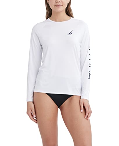 Image of Nautica Women's Long Sleeve Rashguard - Quick-Dry, UPF Protection, Swim Shirt, Pool, Beach, Hiking, Yoga, Volleyball