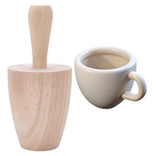 UNICRAFTALE Tassen Töpferformen Holz Gebogene Gipsformen Töpferformungswerkzeug Hölzerne Töpferformen Mit Griff Blanchierte Mandelkeramik Formungswerkzeug Für Selbstgemachte Tassen Vasen Ton 99x217mm
