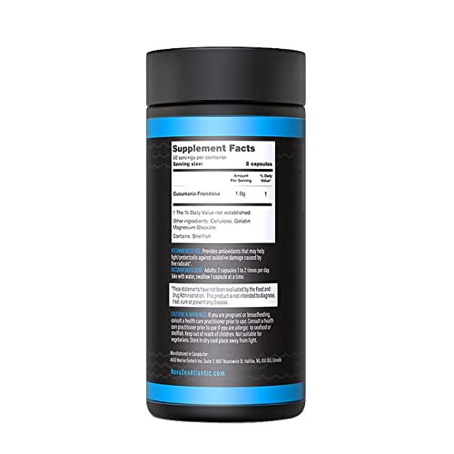 Nova Sea Atlantic Premium Sea Cucumber Capsules Immune System Booster And Anti Aging | Made From Wild-Caught Atlantic Canada Sea Cucumber | Source Of Polysaccharides And Bioactive Peptide #TOP6