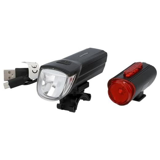 FISCHER USB Beleuchtungs-Set mit innovativer 360° Bodenleuchte für mehr Sichtbarkeit und Schutz, Frontlicht 30 Lux