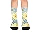 susiyo Yellow Floral Spring Hiking Socks Boy Girls - Cushioned Crew Socks for Kids Soft, Breathable & Seamless Toe for All-Day Comfort