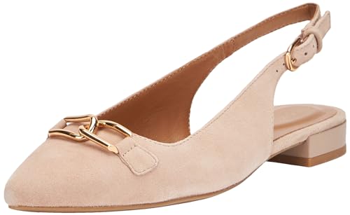 Geox Girls' D Charyssa Ballet Flat, nude, 7 Big Kid