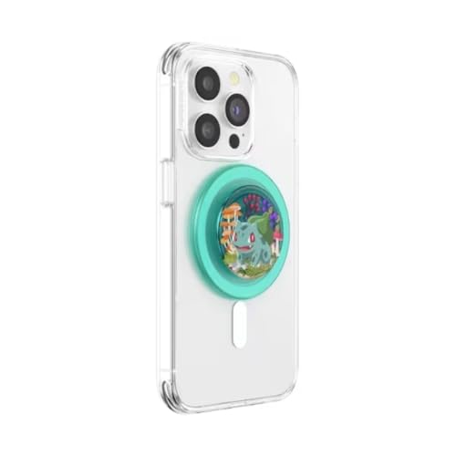 Image of PopSockets Phone Grip for MagSafe, Magnetic Holder- Bulbasaur Mint