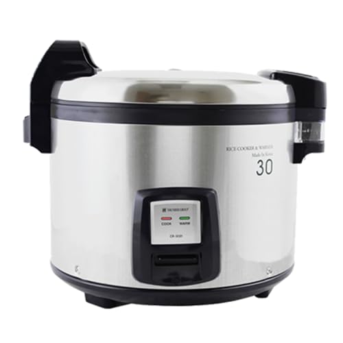 SEJ3201 Rice Cooker/Warmer, Electric, 30 Cup uncooked Rice Capacity, 14-5/8" x 14-5/8" x 14-2/3, Includes Plastic White Rice Spoon, Plastic Measuring Cup