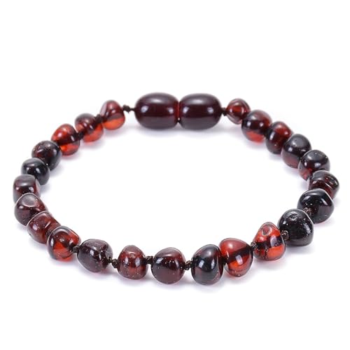 Bracelet en pierre noire naturelle élastique ambre perles pour hommes lisses