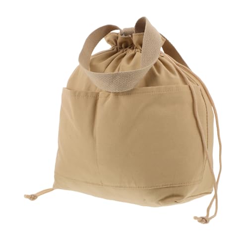 Ciieeo Bolsa Térmica Japonesa de Lona con Cordón Aislante y Reutilizable Bolso Portátil para Almuerzo para Oficina Picnic Escuela y Preparación de Comidas