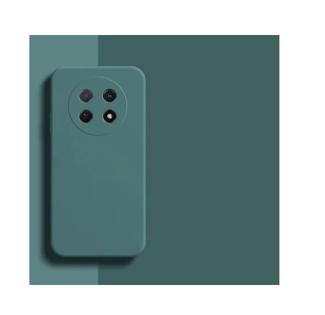 Silicone Case for Huawei Nova Y91, Liquid Gel Rubber Bumper Case with Soft Microfiber Lining Cushion Slim Hard Shell Shockproof Protective Cover for Huawei Nova Y91 (Dark Green)