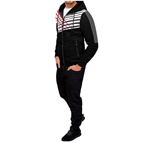 Survêtement zippé homme noir XXXL veste chaude et légère pour running et entraînement