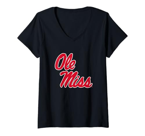 Womens Mississippi Ole Miss Rebels Icon Officially Licensed V-Neck T-Shirt