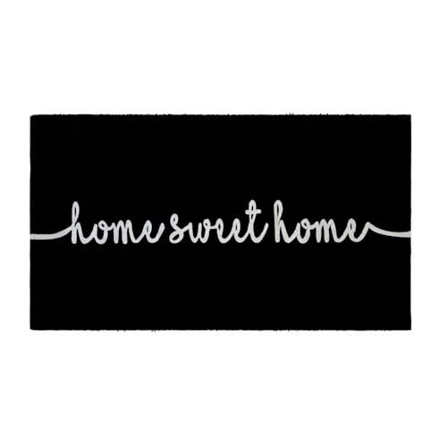 THEODORE MAGNUS Door Mat–Coir Doormat for Outdoor Entrance Durable Welcome Mat with Non Slip Backing Perfect for Front Door and Entryway OutdoorIndoor Bliss in Black