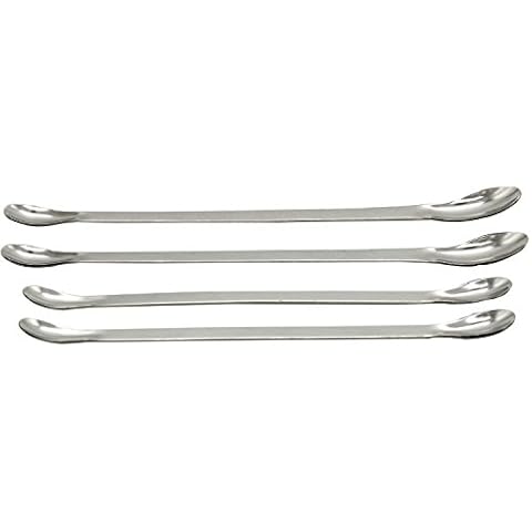 Stainless Steel lab spatula Micro Scoop Reagent Lab Sampling Spoon Lab Spatulas Scoop Bar Spoon Medical Pharmacy Mini Micro Spoon Scoop 2Pcs for 22cm 2 Pcs for 20cm Cover