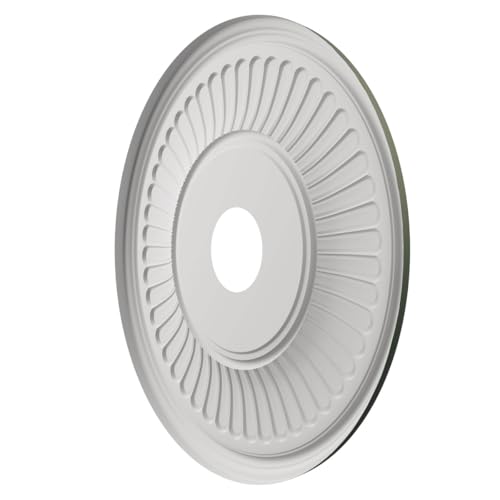 Image of 19 inchOD x 3 1 /2 inchID x 1 inchP Berkshire Thermoformed PVC Ceiling Medallion (Fits Canopies up to 8 3 /8 inch), UltraCover Satin Hunt Club Green