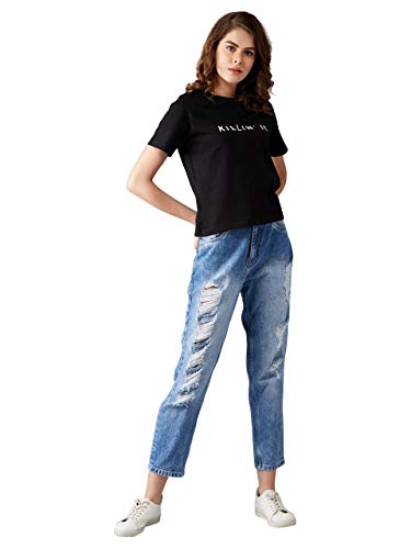 Image of Miss Chase Women's Black 100% Cotton T-Shirt